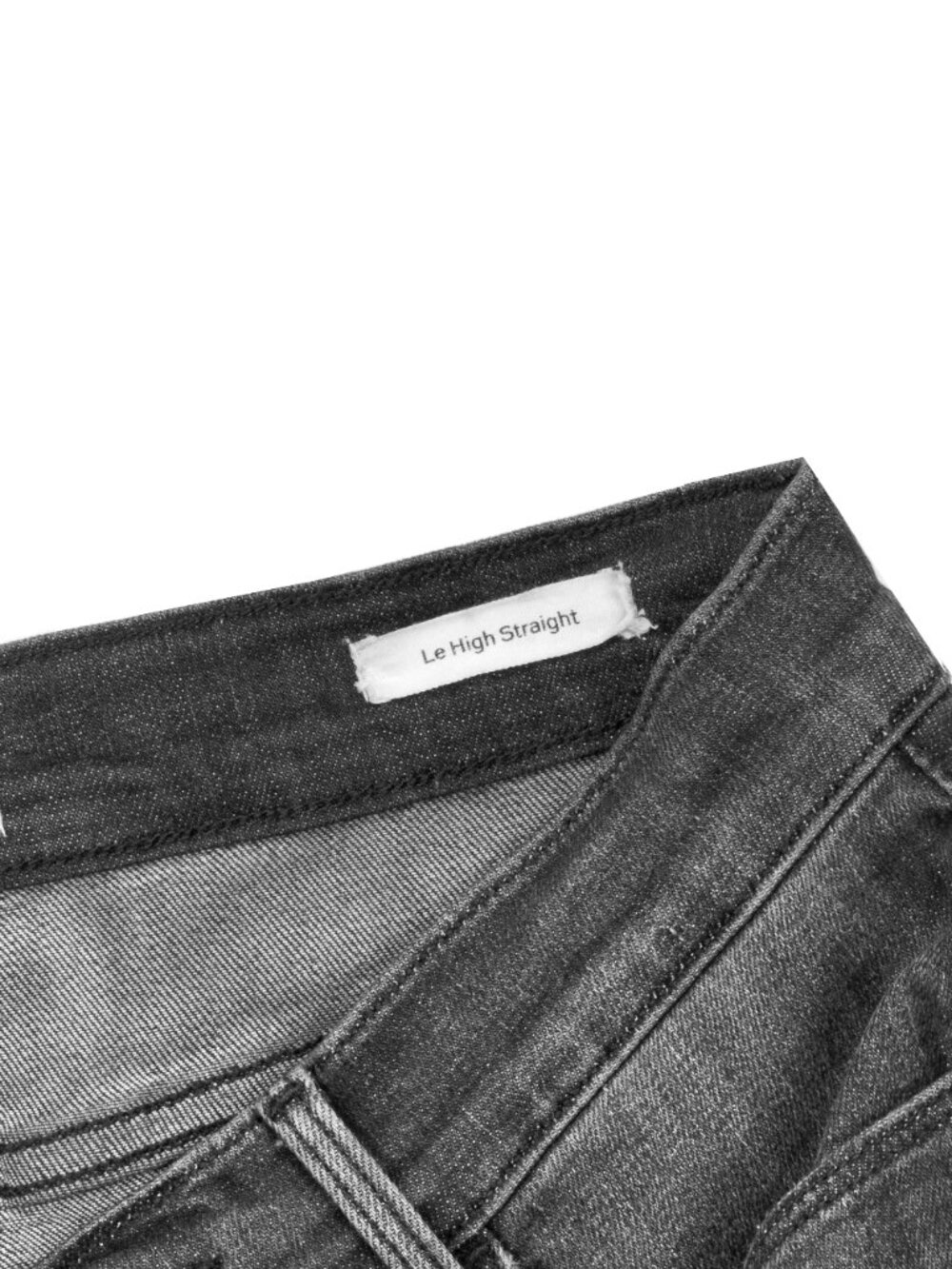 FRAME Le High Straight Jeans 28 Bosworth Black Gray Raw Hem LHSTRA134 - Picture 7 of 14